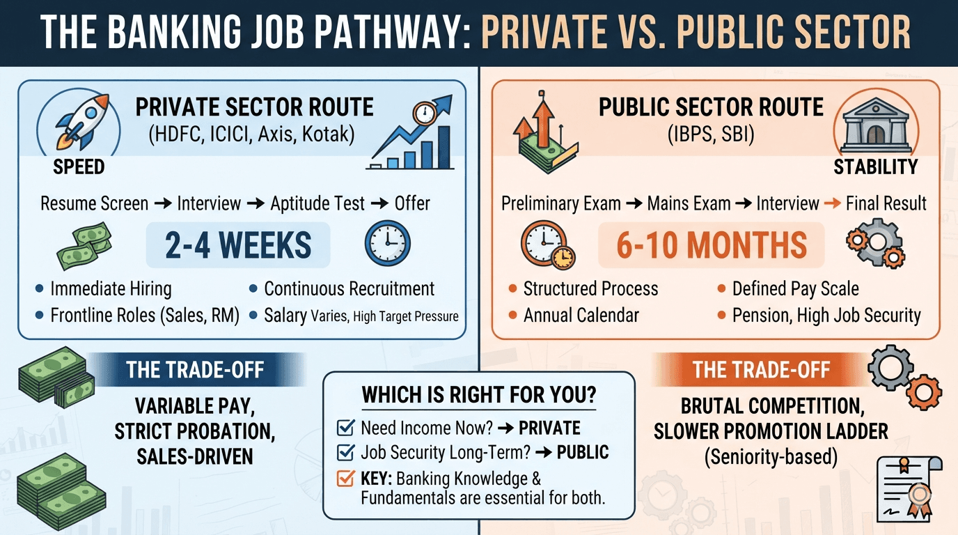 IBPS and SBI exams or a private bank job — which route gets you employed faster? — thumbnail